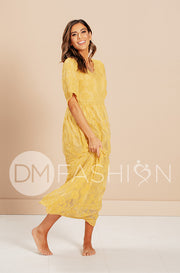 Aspen Sunset Gold Lace Dress - DM Exclusive - Maternity Friendly - FINAL SALE