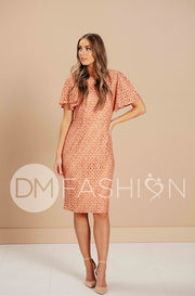 Victoria Melon Lace Sheath Dress - DM Exclusive