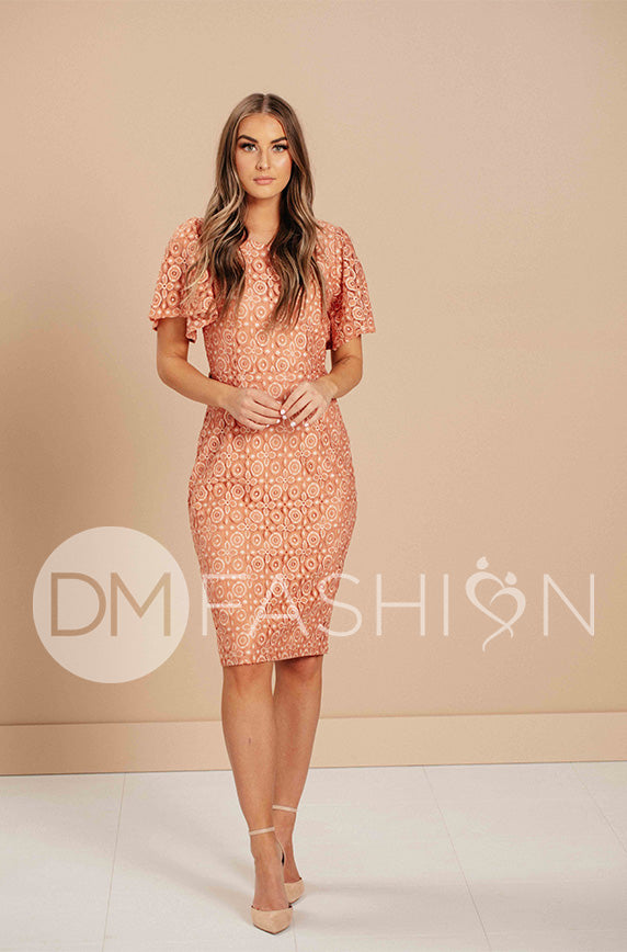 Victoria Melon Lace Sheath Dress - DM Exclusive