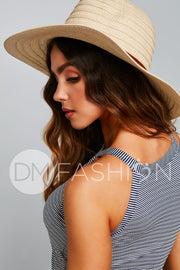 Midkini Top - Textured Navy Blue Stripes - Restocked