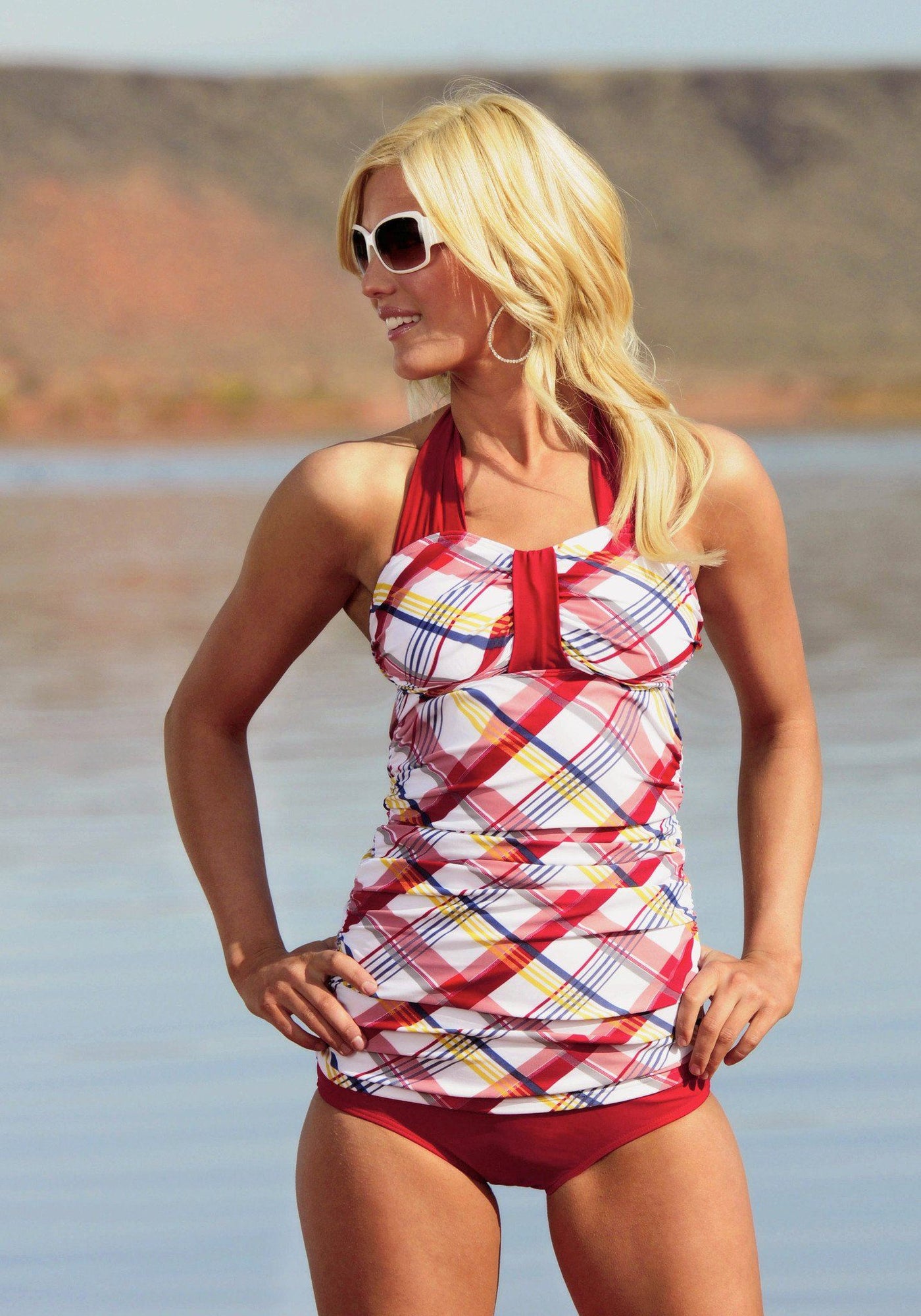 Bandeau Halter - Nautical Plaid - FINAL SALE - DM Fashion