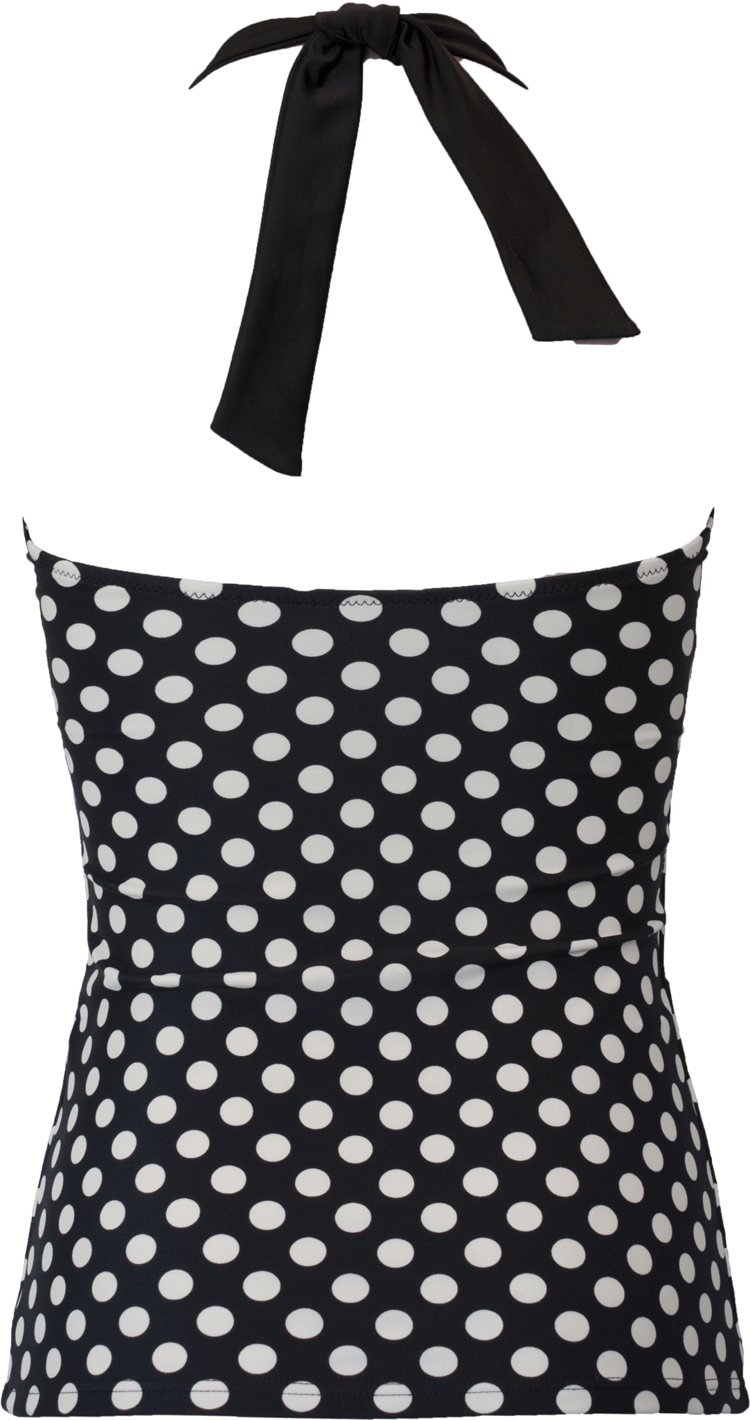 Ruched Square Halter - Black Cream Retro Dots - FINAL SALE - DM Fashion