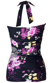 Princess Ruffle Halter Top - Black Floral - FINAL SALE- FINAL FEW