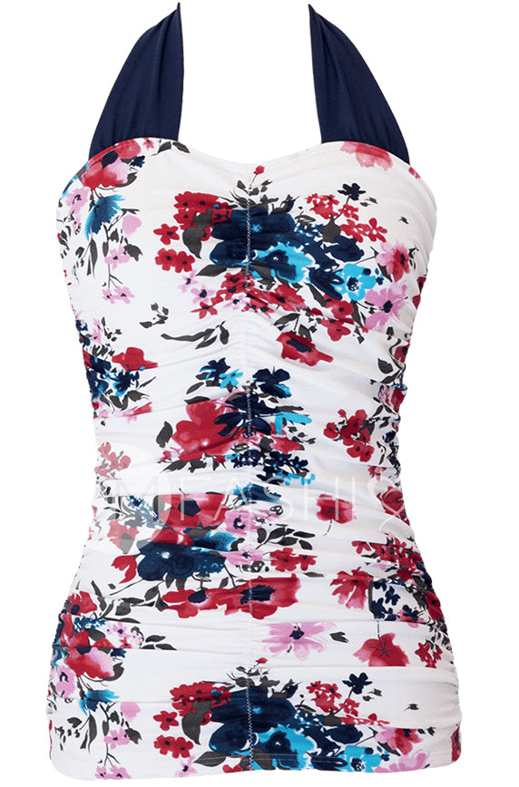 Shirred Halter - Abstract Floral RESTOCKED - DM Fashion