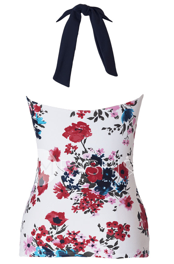 Shirred Halter - Abstract Floral RESTOCKED - DM Fashion