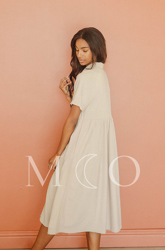 Leora Sand Dress - MCO - Nursing Friendly - FINAL SALE