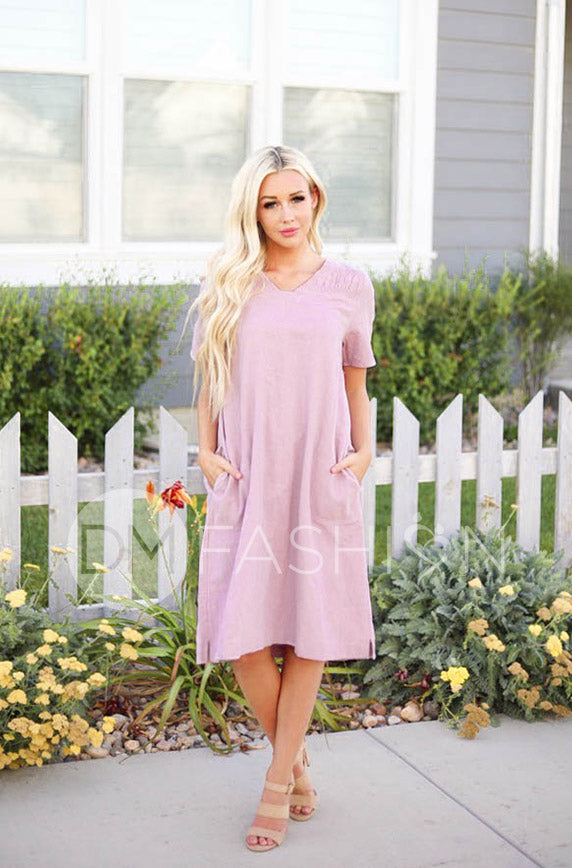 Georgie Lilac Smocked Dress -  Maternity Friendly - FINAL SALE