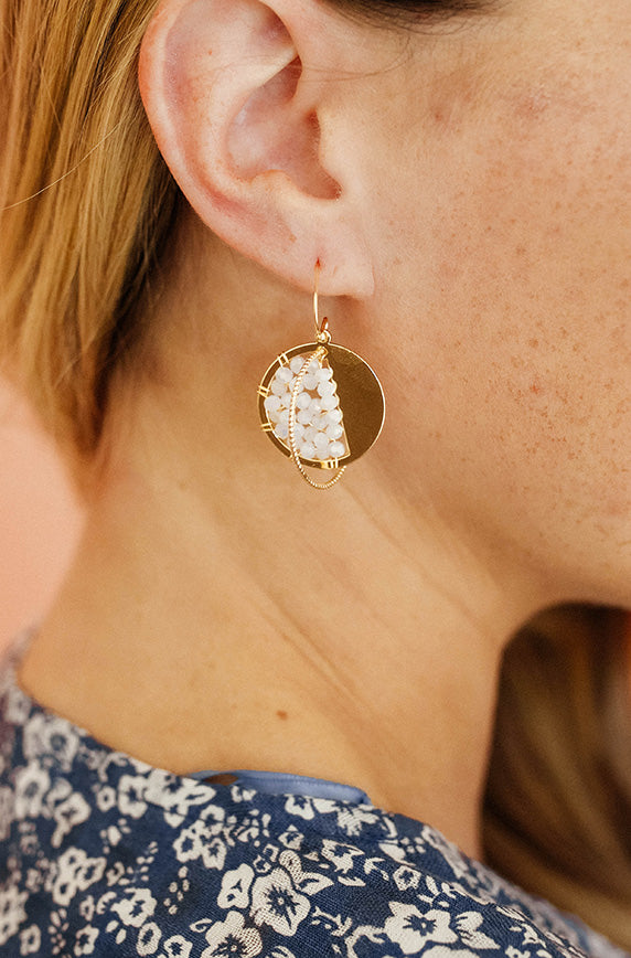 Gold Geo Circle Earrings - FINAL SALE