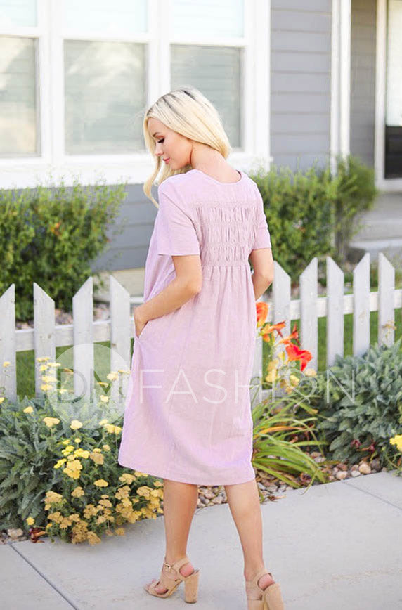 Georgie Lilac Smocked Dress -  Maternity Friendly - FINAL SALE