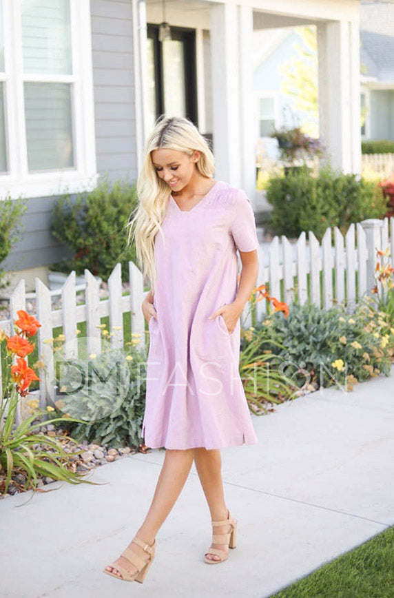 Georgie Lilac Smocked Dress -  Maternity Friendly - FINAL SALE