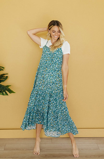 Coastal Seafoam Floral Sun Dress - FINAL SALE- FINAL FEW