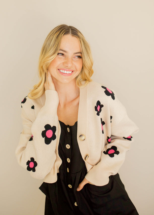 Pick Me Daisy Cream Cardigan