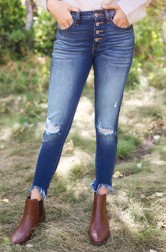 Gemma Dark Wash High Rise Ankle Skinny Jean - FINAL SALE - FINAL FEW