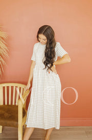 Harley Tan Gingham Dress - MCO - FINAL SALE- FINAL FEW