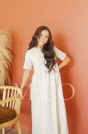 Harley Tan Gingham Dress - MCO - FINAL SALE- FINAL FEW