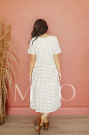 Harley Tan Gingham Dress - MCO - FINAL SALE- FINAL FEW