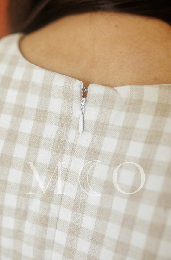 Harley Tan Gingham Dress - MCO - FINAL SALE- FINAL FEW