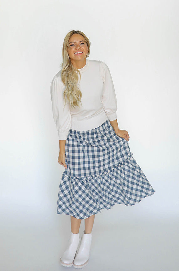 Check It Out Blue Gingham Skirt- FINAL SALE- FINAL FEW