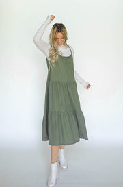 Ophelia Olive Green Dress - FINAL FEW - FINAL SALE