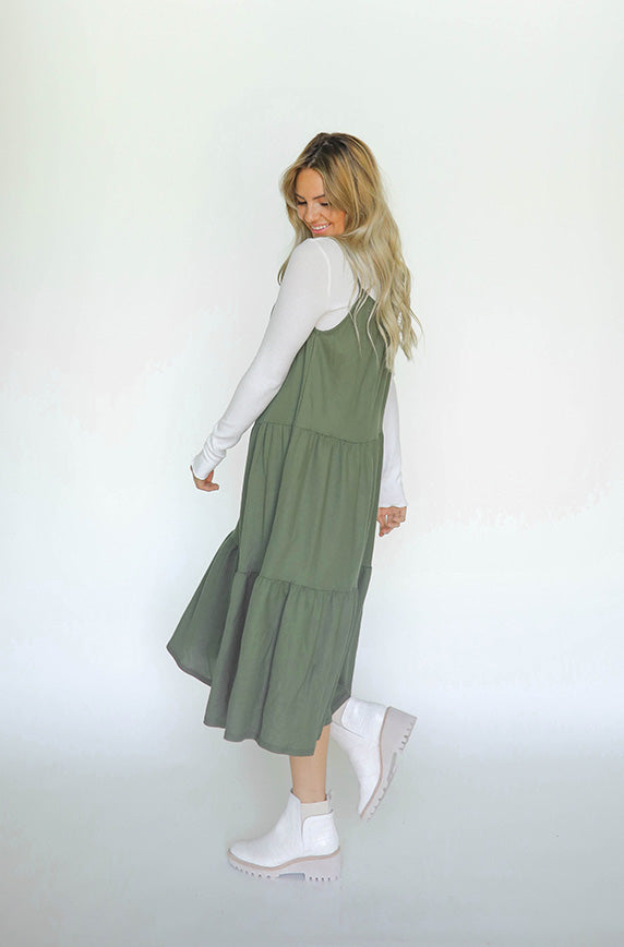 Ophelia Olive Green Dress -FINAL SALE