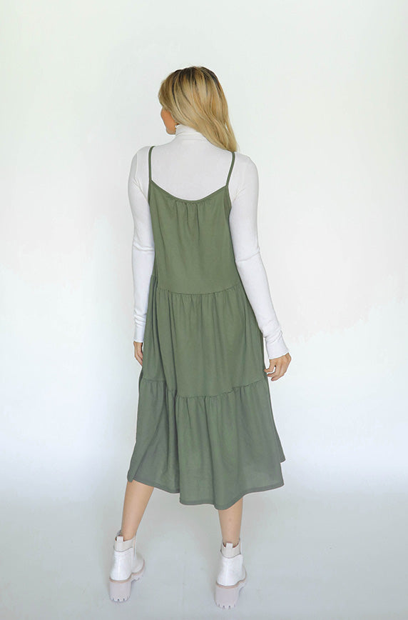 Ophelia Olive Green Dress -FINAL SALE