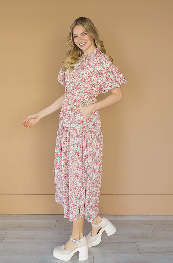 Molly Meadows Rose Floral Dress - Nursing Friendly - Maternity Friendly - FINAL FEW - FINAL SALE