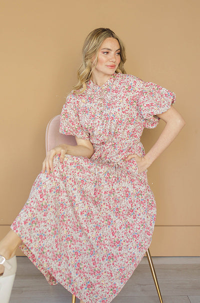 Molly Meadows Rose Floral Dress - Nursing Friendly - Maternity Friendly - FINAL FEW - FINAL SALE