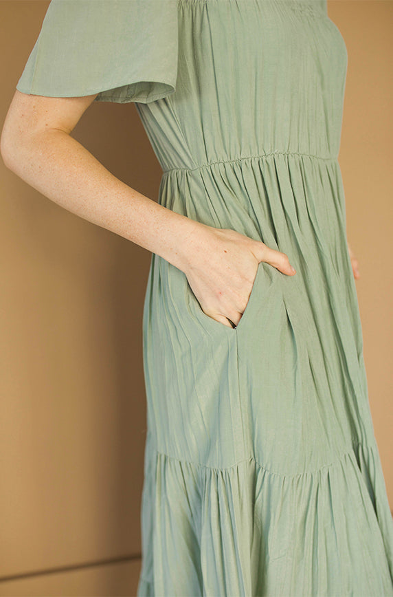 Leah Sage Green Dress- FINAL SALE