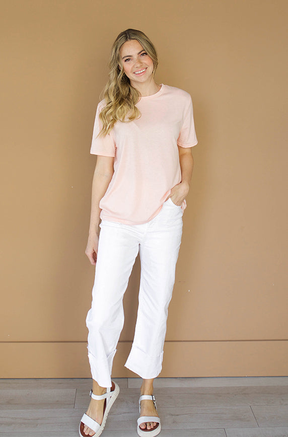 Classic White Single Cuff Dad Jean