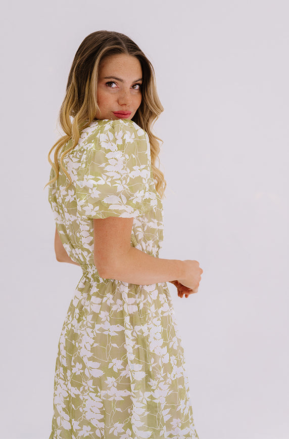 Tara Apple Green Satin Dress – DM Exclusive – Nursing Friendly