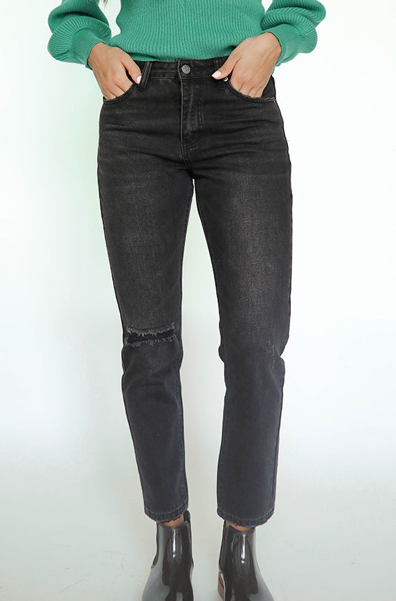 Front Row Black Boyfriend Jeans- FINAL SALE