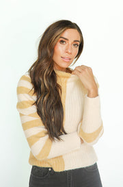 Bella Mustard + Cream Color Block Sweater - FINAL SALE- FINAL FEW