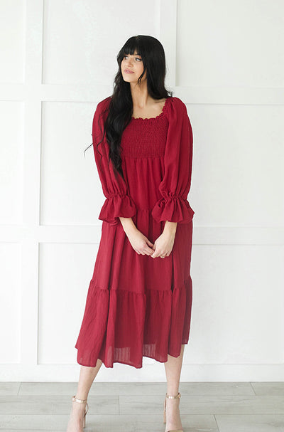 Sienna Winter Red Berry Dress - FINAL SALE