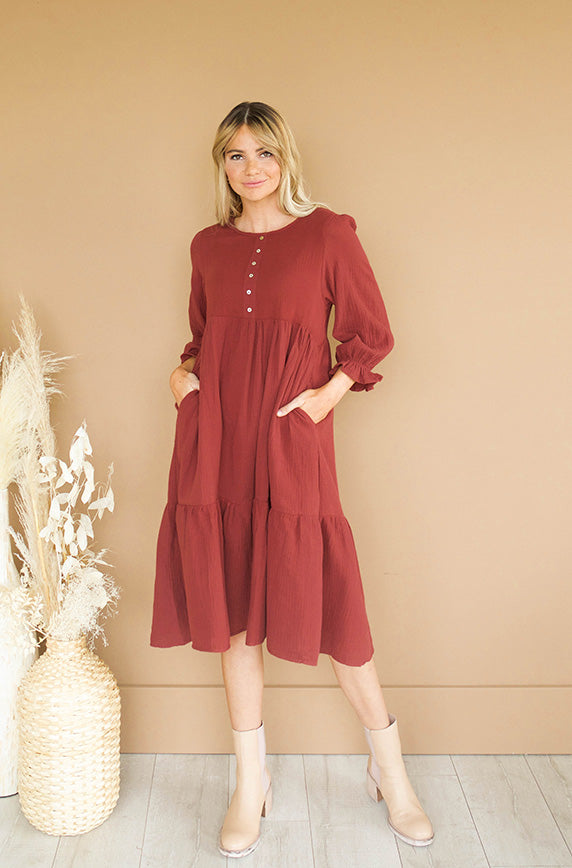 Sandra Burnt Red Dress - MCO