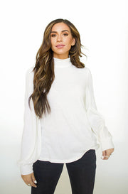 Take Your Time Cream Mock Neck Sweater- FINAL SALE