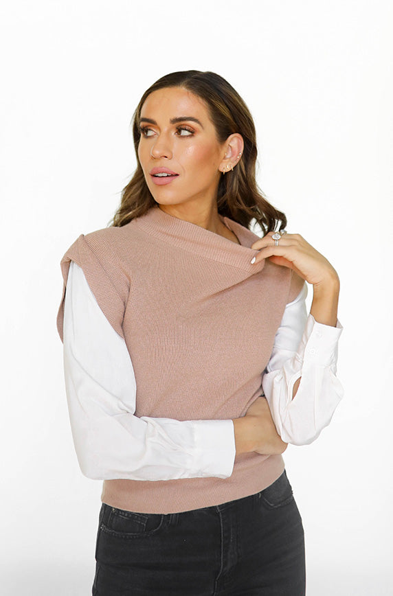 Ivy League Sweater in Taupe - FINAL SALE