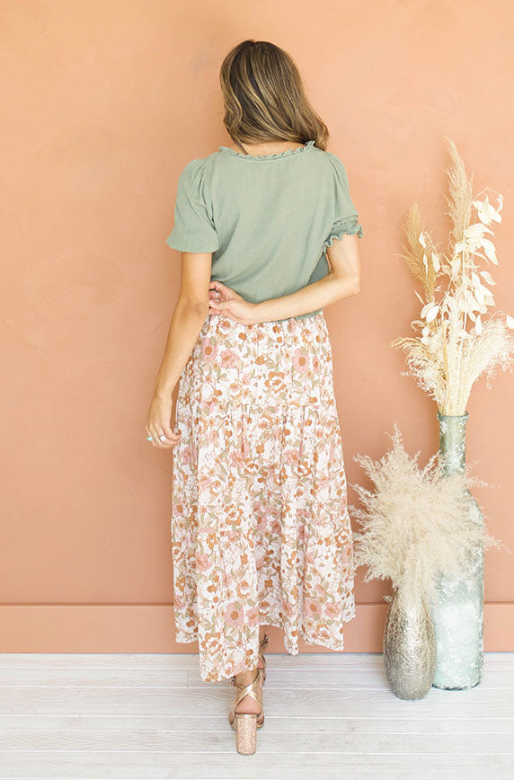 Evermore Blush Floral Skirt - FINAL SALE- FINAL FEW