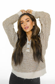 Make Me Shiver Taupe Sweater- FINAL SALE