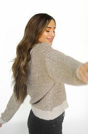 Make Me Shiver Taupe Sweater- FINAL SALE