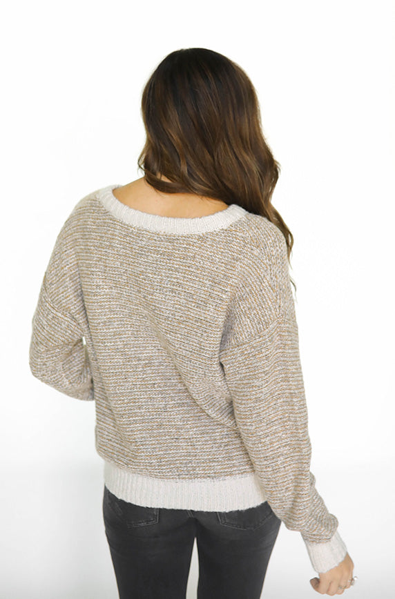 Make Me Shiver Taupe Sweater- FINAL FEW