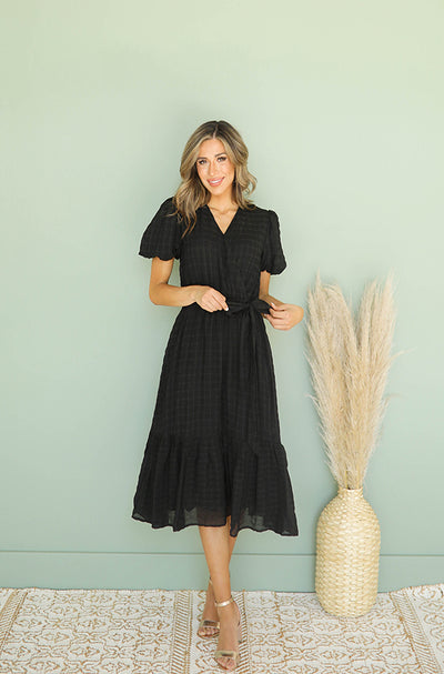 Tara Black Wrap Dress – DM Exclusive – Nursing Friendly-FINAL FEW