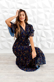 Halie Navy Floral Wrap Dress - DM Exclusive - FINAL FEW