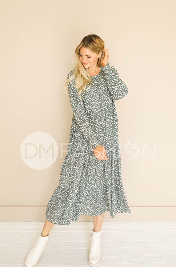 Hanna Jade Green Floral Dress - DM Exclusive - Nursing Friendly