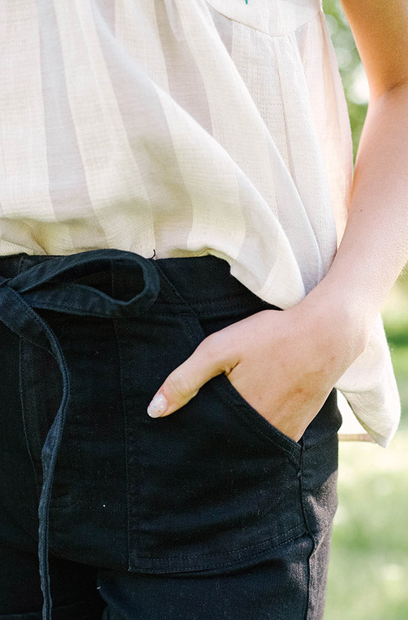 Remi Black High Waist Tie Shorts - FINAL SALE