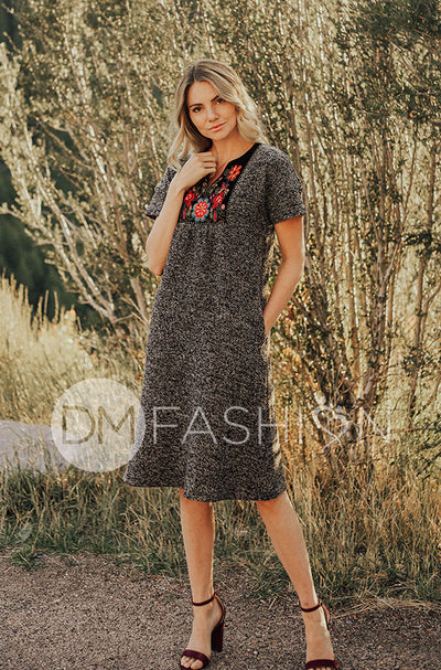 Montreal Embroidered Dress - Maternity Friendly - FINAL SALE