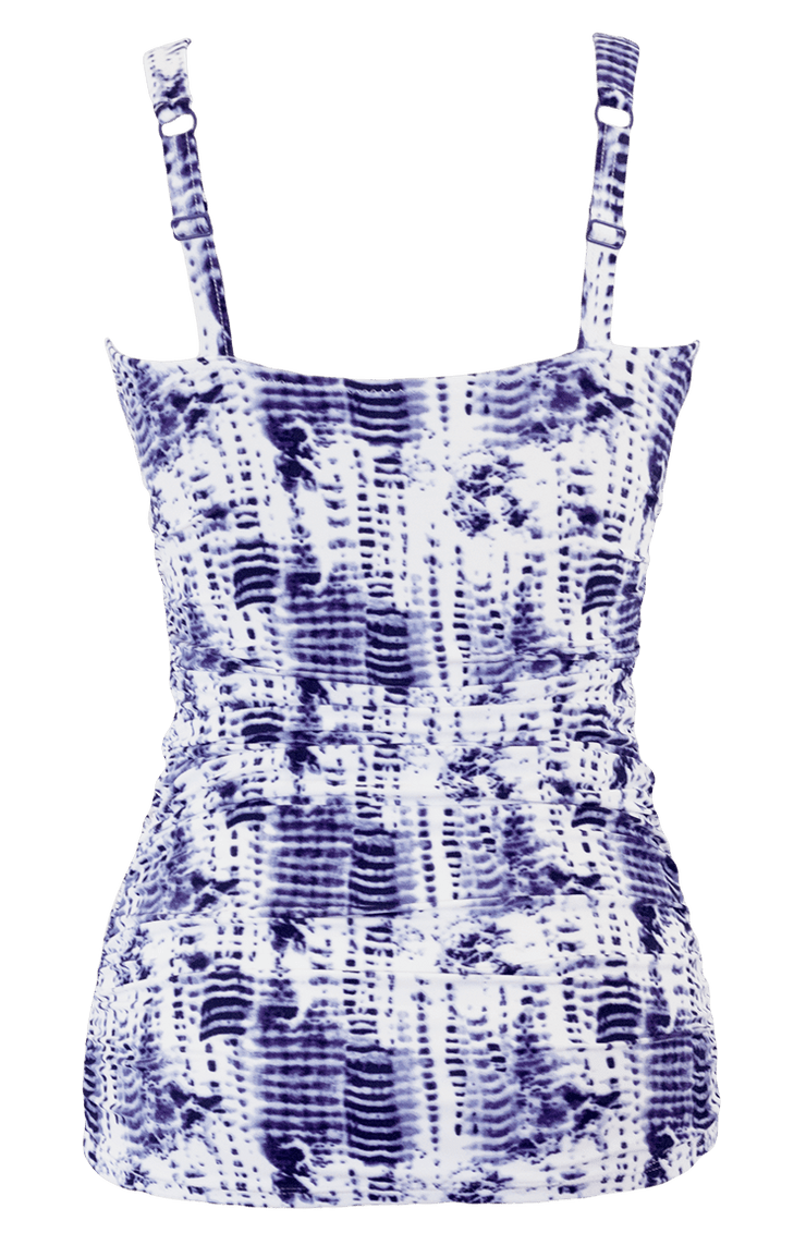 Ruched Square Tankini - Navy Tie Dye - FINAL SALE - DM Fashion