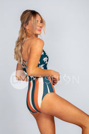 Sailor Back One Piece - Fiji Floral Stripes