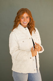 June Quilted Cream Jacket