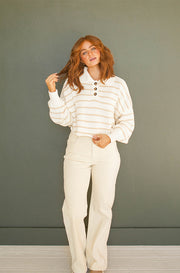 Elise Ivory Wide Leg Corduroy Pants- FINAL FEW
