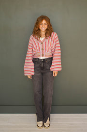 Rainbow Striped Knitted Cardigan- FINAL FEW
